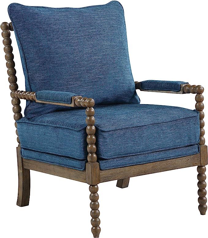 OSP Home Furnishings Fletcher Spindle Accent Chair, Navy | Amazon (US)