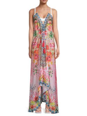 Floral Tassel-Tie Maxi Cover-Up Dress | Saks Fifth Avenue OFF 5TH