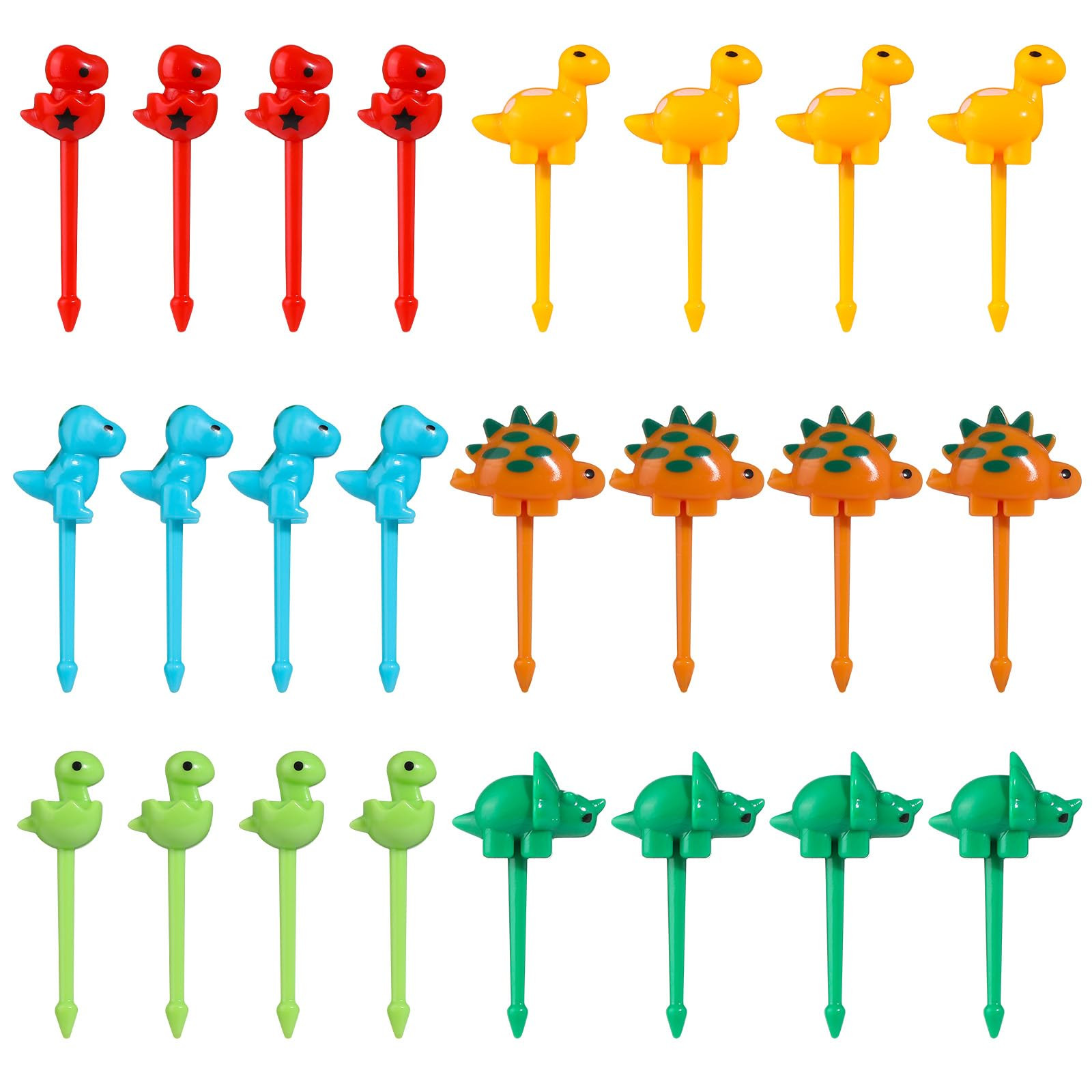 ICYANG 60 Pieces Dinosaur Fruit Picks for Kids Lunch, Cute Small Food Picks Bulk Animal for Bento... | Amazon (US)