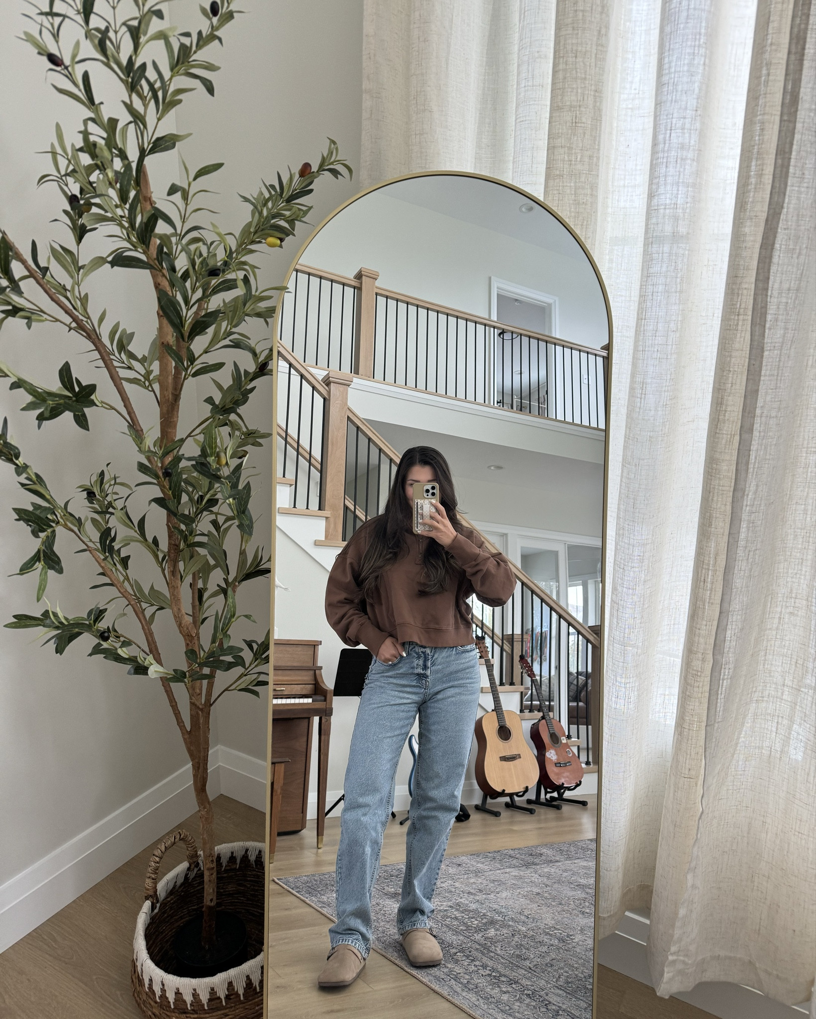 This sweater from target is SO comfy! Loving the color and fit AND it comes in a set! I will post the whole set later today! Comment LINKS for outfit details 🤎 #targetstyle #targetfashion #affordablefashion #momfashion #momootd