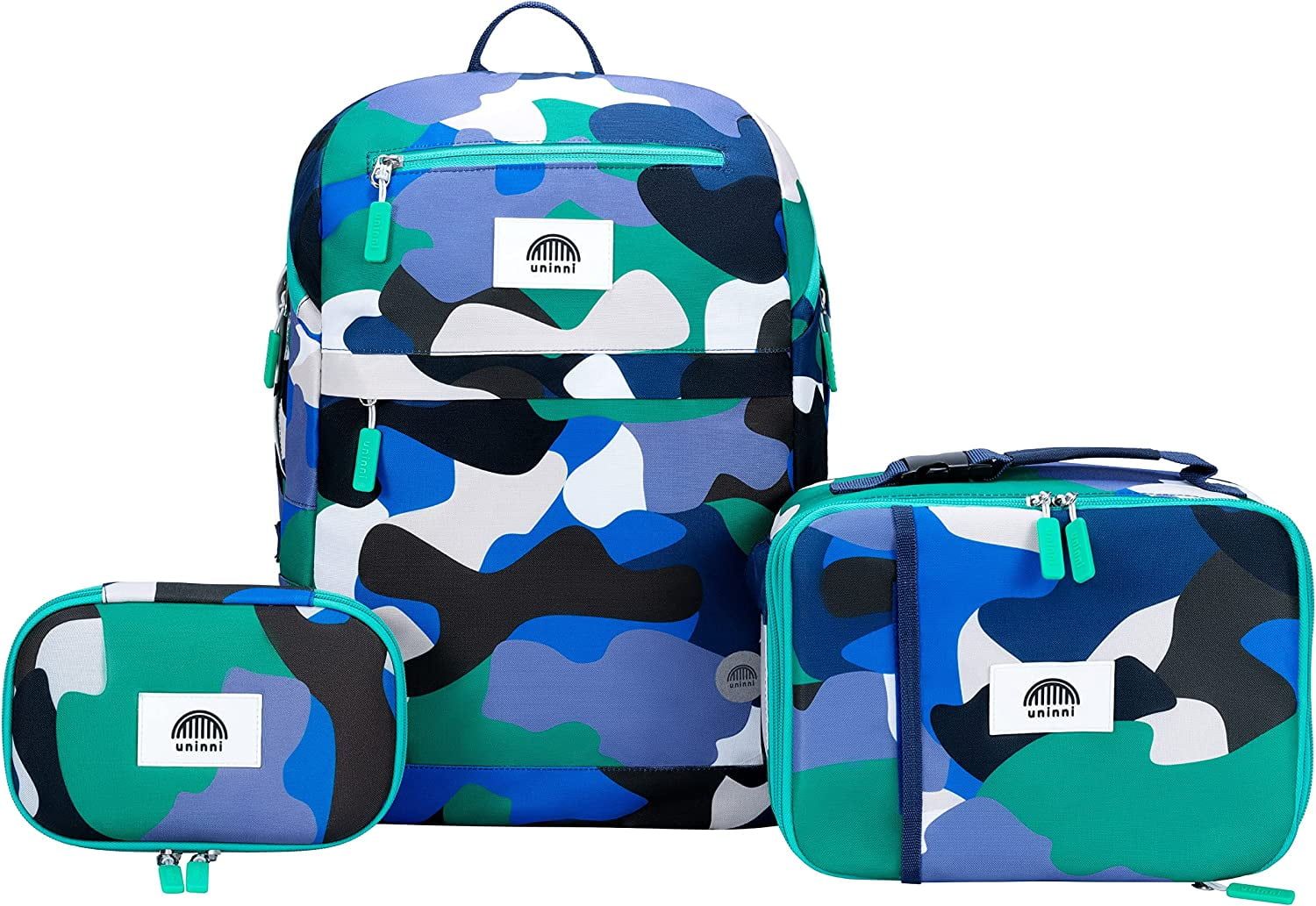 uninni Kids Backpack Set with Insulated Lunch Bag and Cute Pencil Case - Camouflage (Blue/Green) ... | Walmart (US)