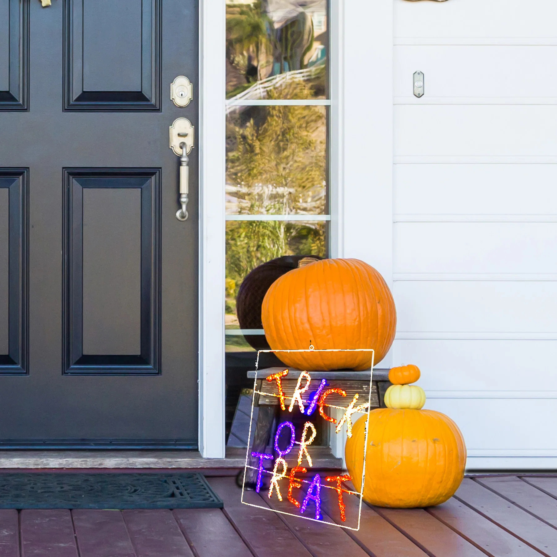 Trick or Treat Sign Acrylic Coated Lighted Display | Wayfair North America