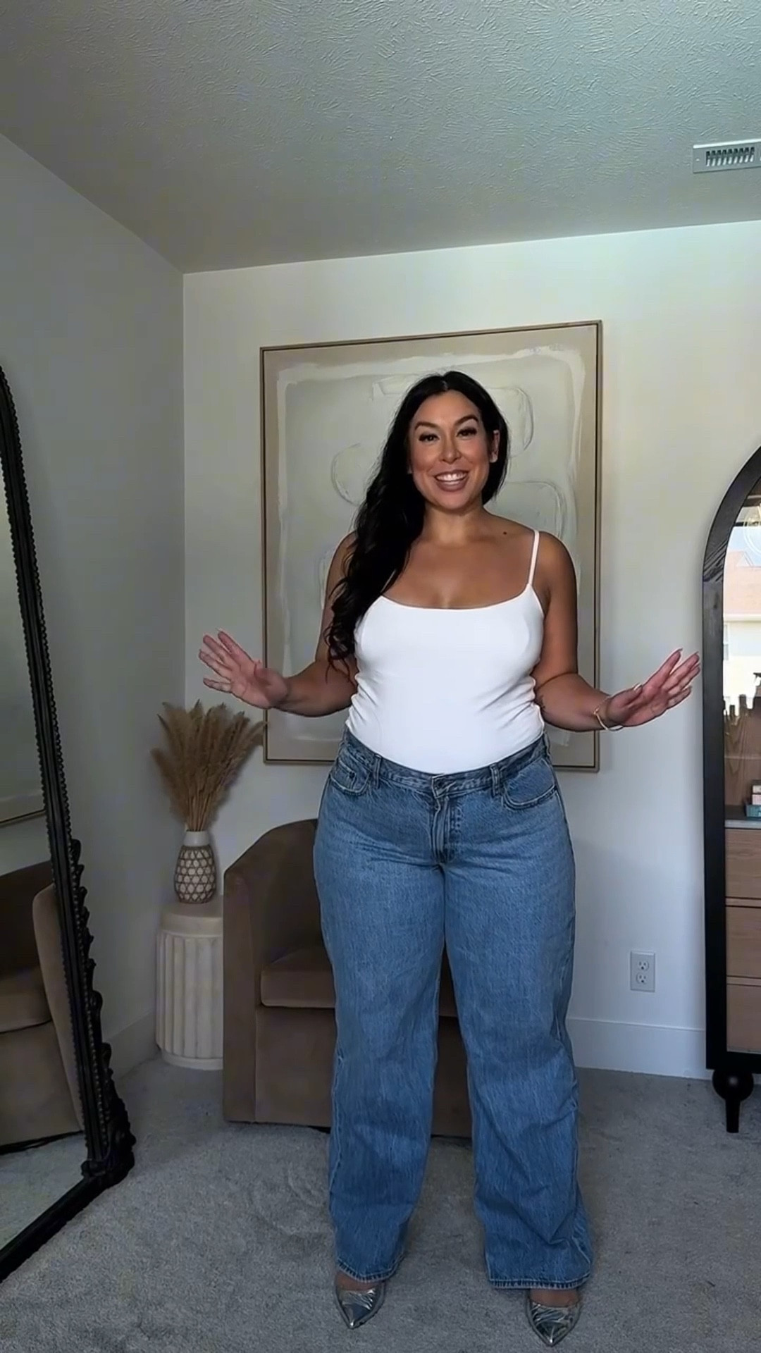 Abercrombie best selling bra free tank and the perfect everyday jeans! Wearing a size 33 L - Curve Love Low Rise Ultra Loose Jean (color: medium)

#LTKFindsUnder100 #LTKSeasonal #LTKootd