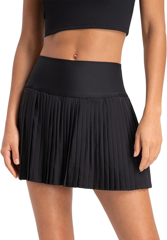 altiland Womens' Cool Feeling Pleated Tennis Athletic Running Mini Skirts with Shorts 3" | Amazon (US)