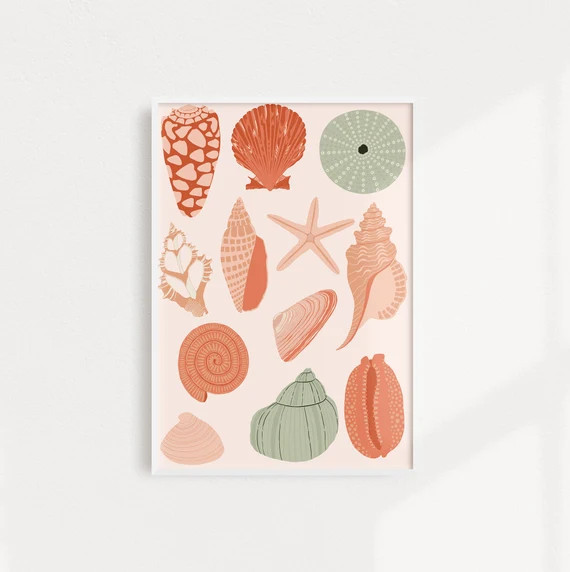 Sea Shells Print / Beach Print / Under The Sea Print / | Etsy | Etsy (US)