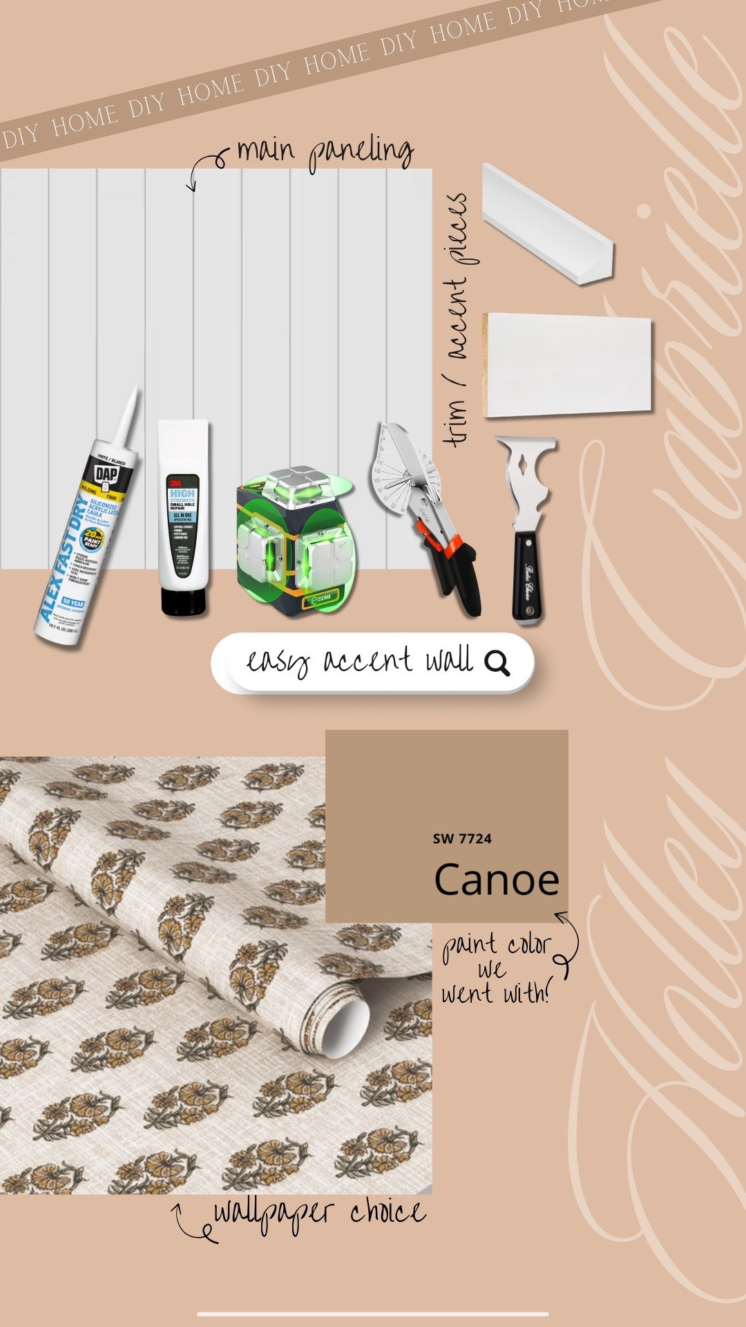 Hallway accent wall deets✨🤎🔨 such a fun & easy project I loved! Made the space SO much cozier & unique 😌 

For specifics — the beadboard shiplap panel we used is linked as well as the exact pieces of wood from Lowe’s, but you can 100% customize it to whatever you want! There’s so many options out there! 🤌🏼 

DIY / woodworking / accent wall / project / home / decor / target wallpaper / Holley Gabrielle 

#LTKHome