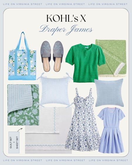 I’m loving so many of the new pieces from the Draper James line at Kohl’s! This blue and green reversible bedding, lemon tote, embroidered loafers slides, crocheted top, sundress, blue and white striped pillows, scalloped sheets and blankets couldn’t be cuter! And all on sale this weekend!
.
#ltkhome #ltksalealert #ltkfindsunder50 #ltkfindsunder100 #ltkstyletip #ltkover40 #ltkseasonal #ltkmidsize #ltkworkwear #ltkshoecrush

#LTKSeasonal #LTKSaleAlert #LTKFindsUnder50