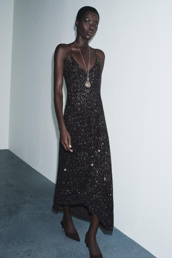 ZW COLLECTION LIMITED EDITION SEQUIN MAXI DRESS | Zara US