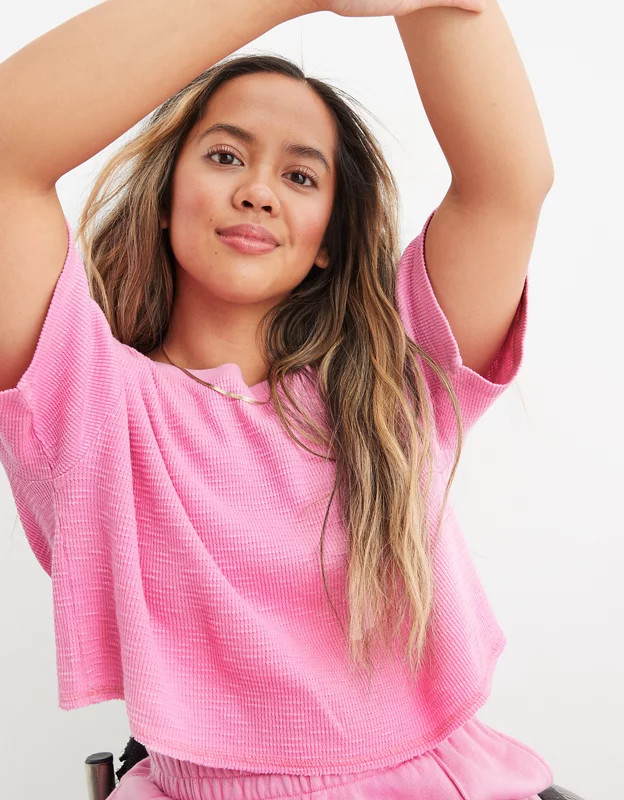 Aerie Waffle Flip Out Reversible T-Shirt | Aerie