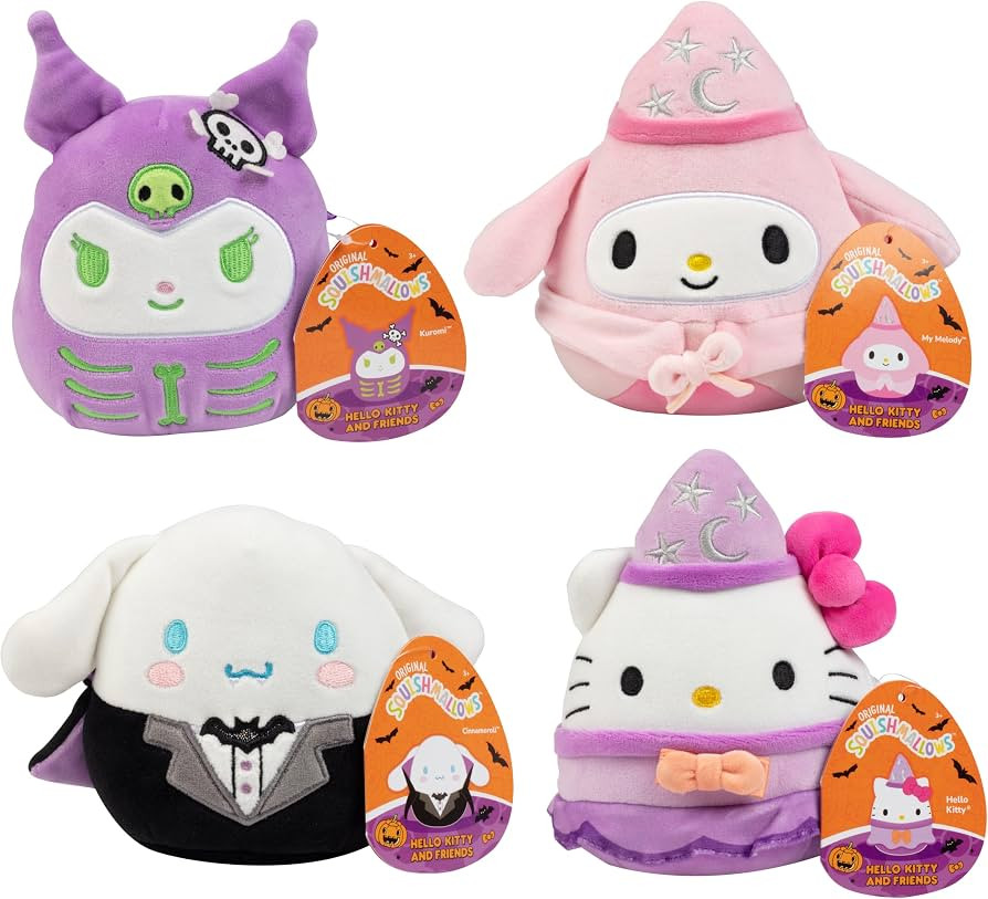 Squishmallows 5-Inch Halloween Hello Kitty & Friends 4 Pack Mini Plush | Amazon (US)
