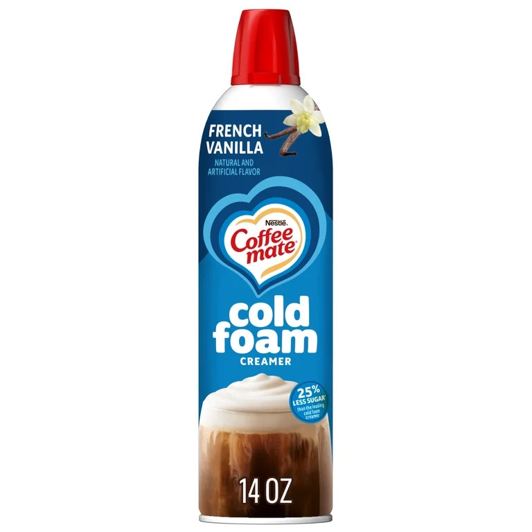 Coffee mate Non Dairy French Vanilla Flavored Cold Foam Coffee Creamer, 14 fl oz Can | Walmart (US)
