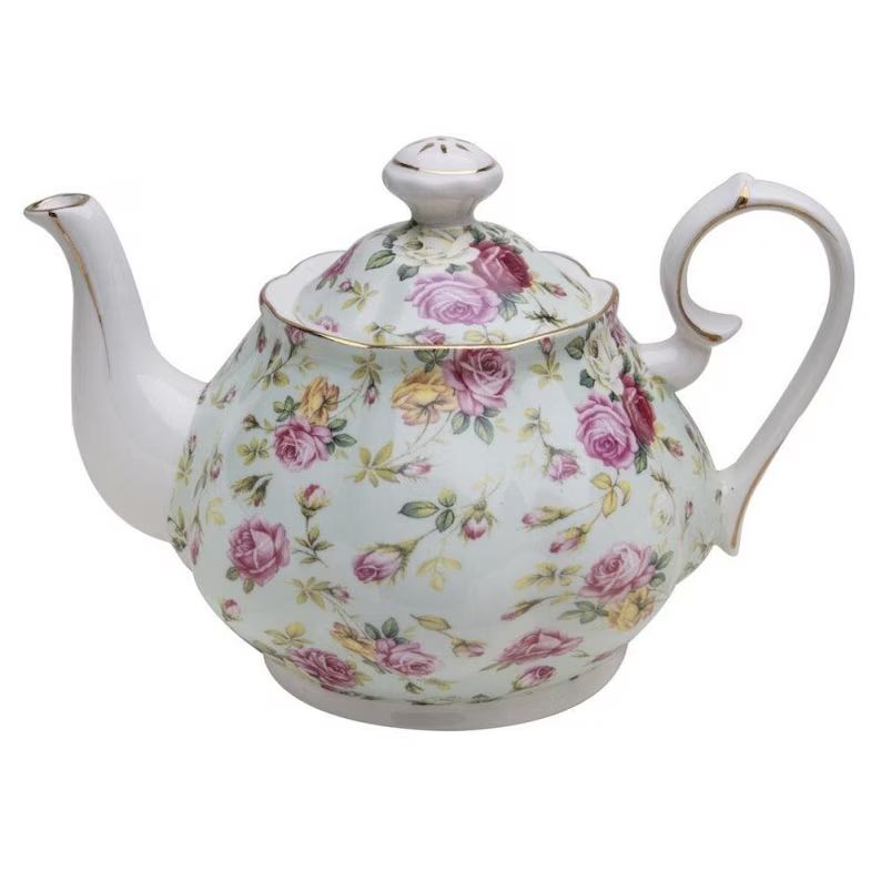 Regal Bloom Porcelain Tea Pot, Floral Tea Pots With Gold Trim - Etsy | Etsy (US)