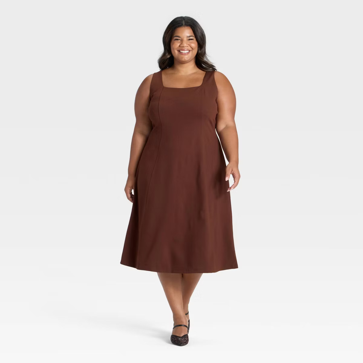 Women's Ponte Knit Midi Dress - A New Day™ Brown 2X | Target