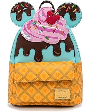 Loungefly Disney Mickey and Minnie Mouse Sweets Ice Cream Womens Double Strap Shoulder Bag Purse | Amazon (US)