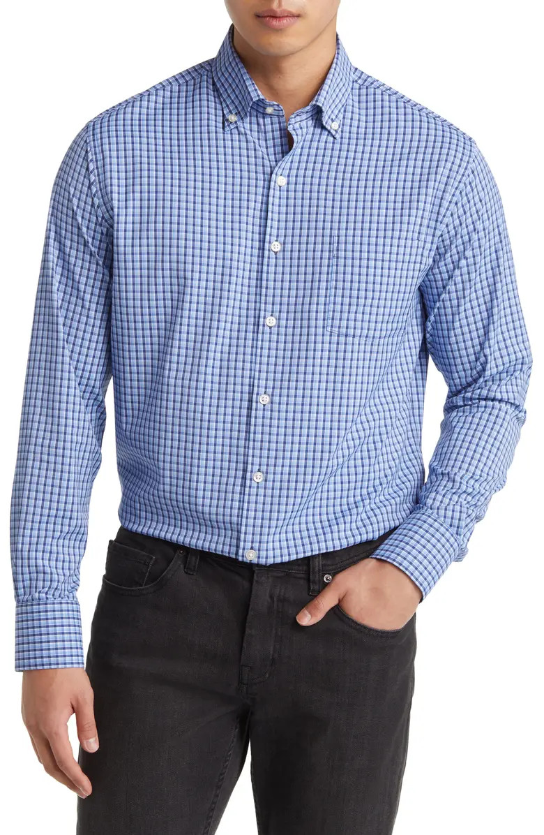 Ashbury Classic Fit Tattersall Plaid Performance Button-Down Shirt | Nordstrom