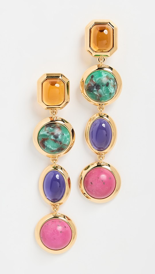 Bezel Jewel Linear Earrings | Shopbop