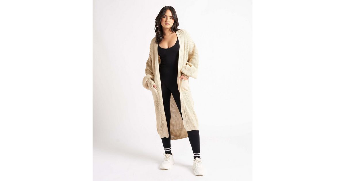 Urban Bliss Stone Chunky Knit Long Oversized Cardigan | New Look | New Look (UK)