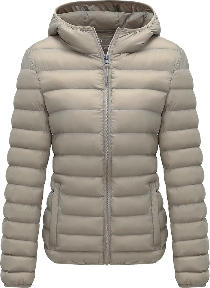 GGleaf Women's Hooded Packable Ultra Light Coat Warm Short Puffer Jacket | Amazon (US)