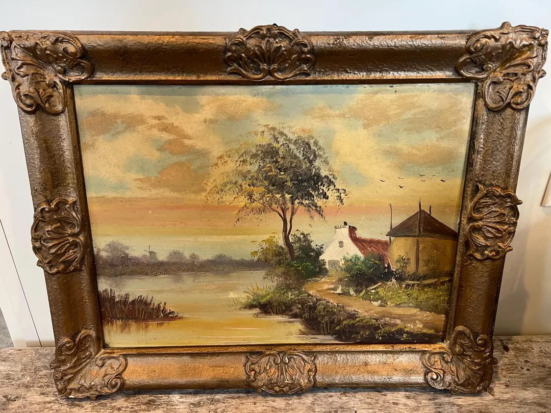 Antique Oil Dutch Landscape - Etsy | Etsy (US)