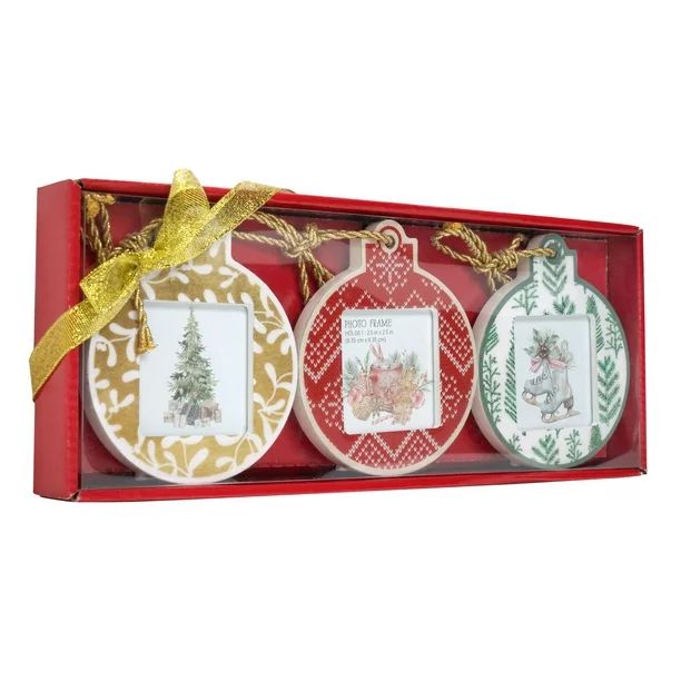 Holiday Time 3 Piece 2.5 x 2.5 Tabletop Ornament Picture Frame Set - Walmart.com | Walmart (US)