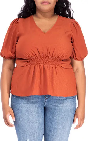 Bobeau Smock Tie Back V-Neck Top | Nordstromrack | Nordstrom Rack
