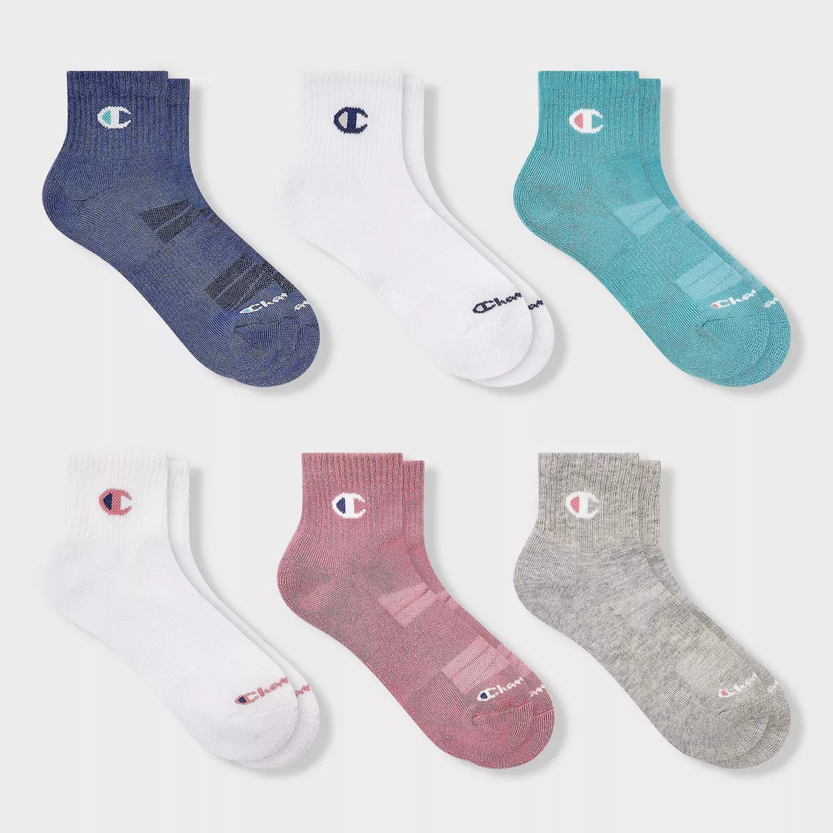 Champion Women's 6pk Quarter Crew Socks | Target