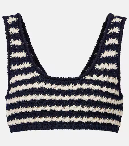 Crochet striped cotton crop top | Mytheresa (US/CA)