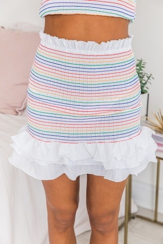 Just Dance Away The Days Skirt White | The Pink Lily Boutique