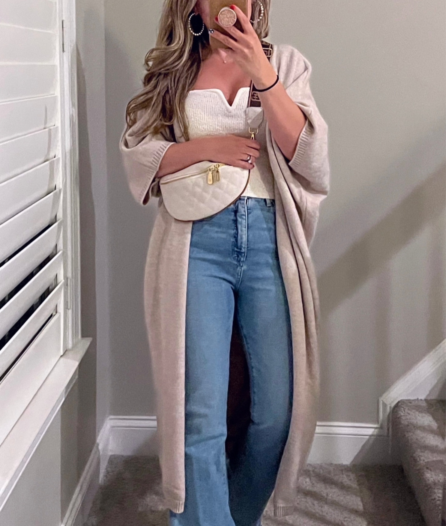 Favorite long cardigan, I bought it in two colors. Crossbody is my most used, thinking about getting another one in black. Fall outfit. 

#LTKSeasonal #LTKstyletip #LTKunder50