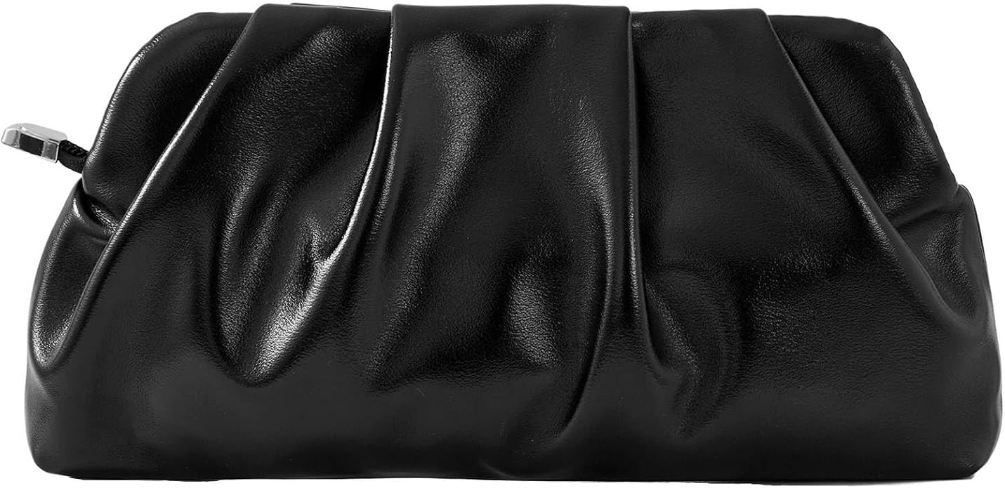 Evening Bag for Women Ruched Clutch Purse Detachable Metal Chain Crossbody Bag | Amazon (US)