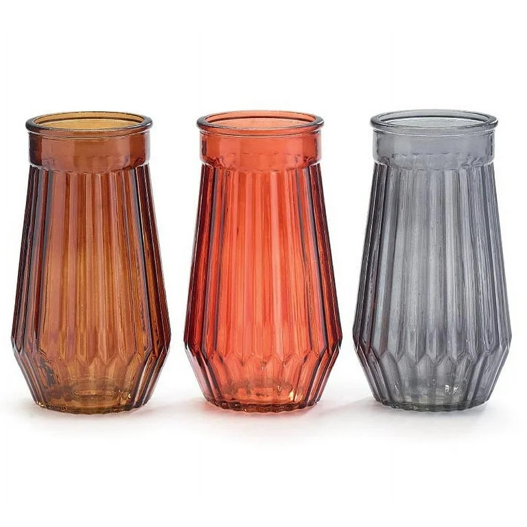 FALL COLORS RIBBED GLASS VASES | Walmart (US)