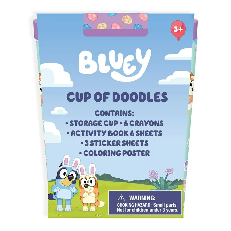 Bluey Easter Paper Cup of Doodles Art Kit, Party Favor, for Children, Unisex | Walmart (US)