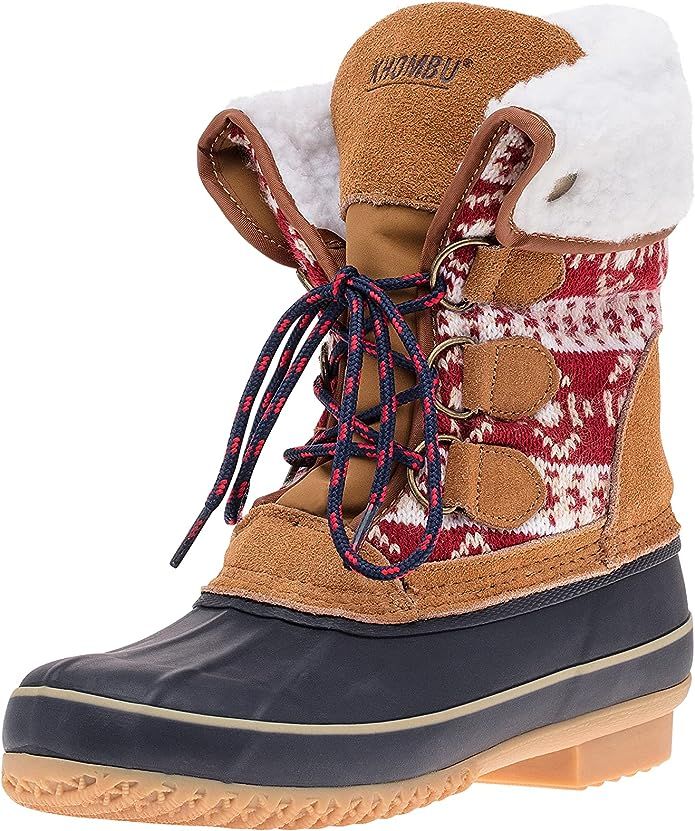 Khombu Women's Snow Lace-Up Closure Irene All-Weather Winter Boots Built for Comfort | Amazon (US)