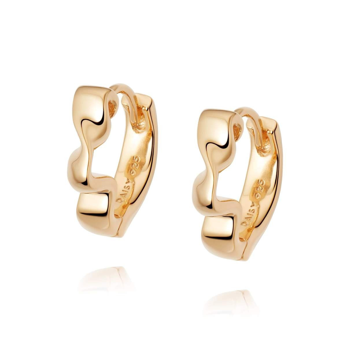 Estée Lalonde Flow Huggie Hoops 18ct Gold Plate | Daisy London Jewellery