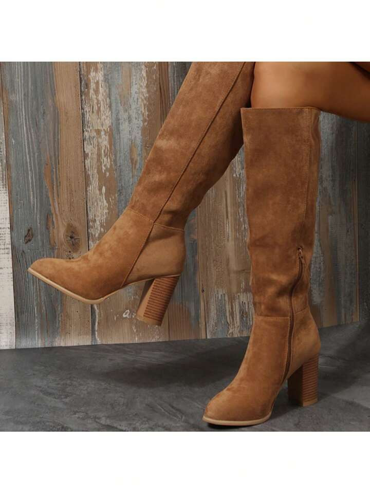 Women  Boots,Sexy   Stiletto High Heel Stretch Suede  Boots Pointed Toe  Booties on Pumps Shoes f... | SHEIN