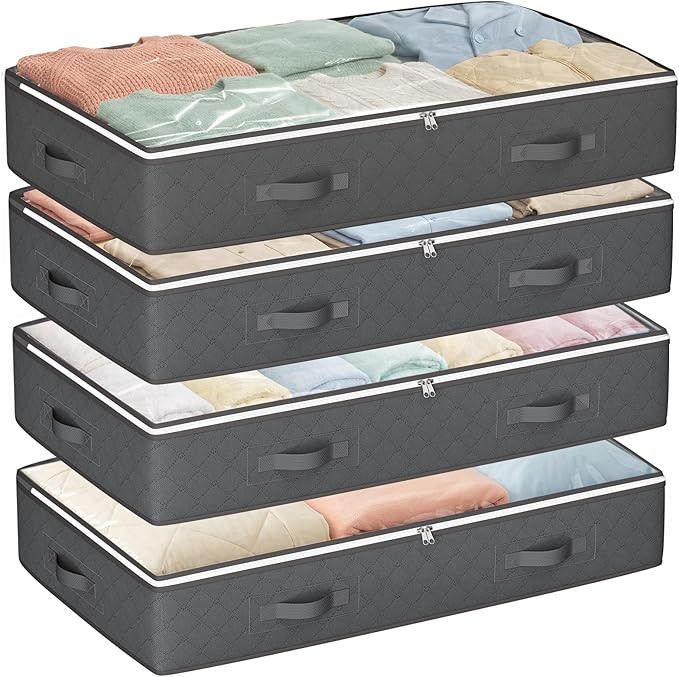 Budding Joy 90L Under Bed Storage Containers, Closet Organizers and Storage Bins, Foldable Underb... | Amazon (US)