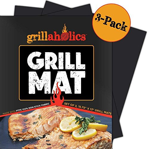 Grillaholics Grill Mat - Set of 3 Heavy Duty BBQ Grill Mats - Non Stick, Reusable and Dishwasher Safe Barbecue Grilling Accessories - Lifetime Manufacturers Warranty | Amazon (US)