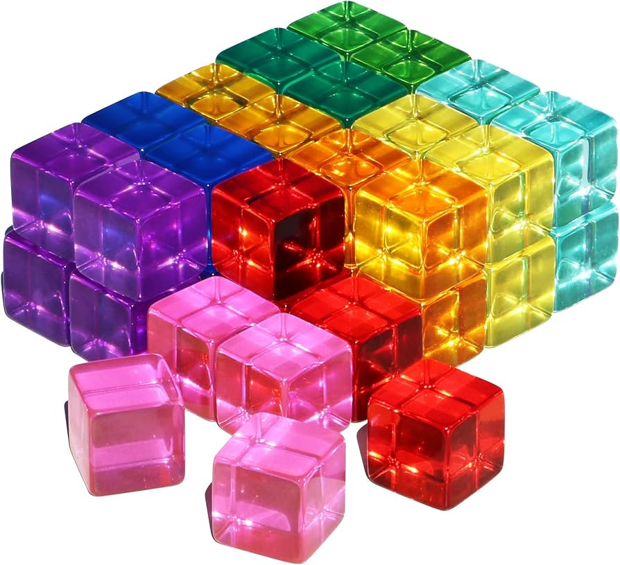 Candywood Rainbow Acrylic Gem Cubes Blocks Children Educational Sensory Training Crystal Toys Bab... | Amazon (US)