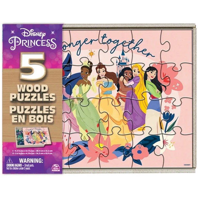 Disney Princess, 5 Jigsaw Puzzle Bundle in Storage Box - Walmart.com | Walmart (US)