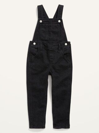 Unisex Slouchy Straight Black-Wash Jean Overalls for Toddler | Old Navy (US)