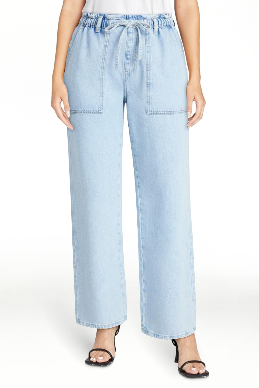 Time and Tru Women's Pull On Wide Leg Jeans, 30" Inseam, Sizes XS-XXXL | Walmart (US)