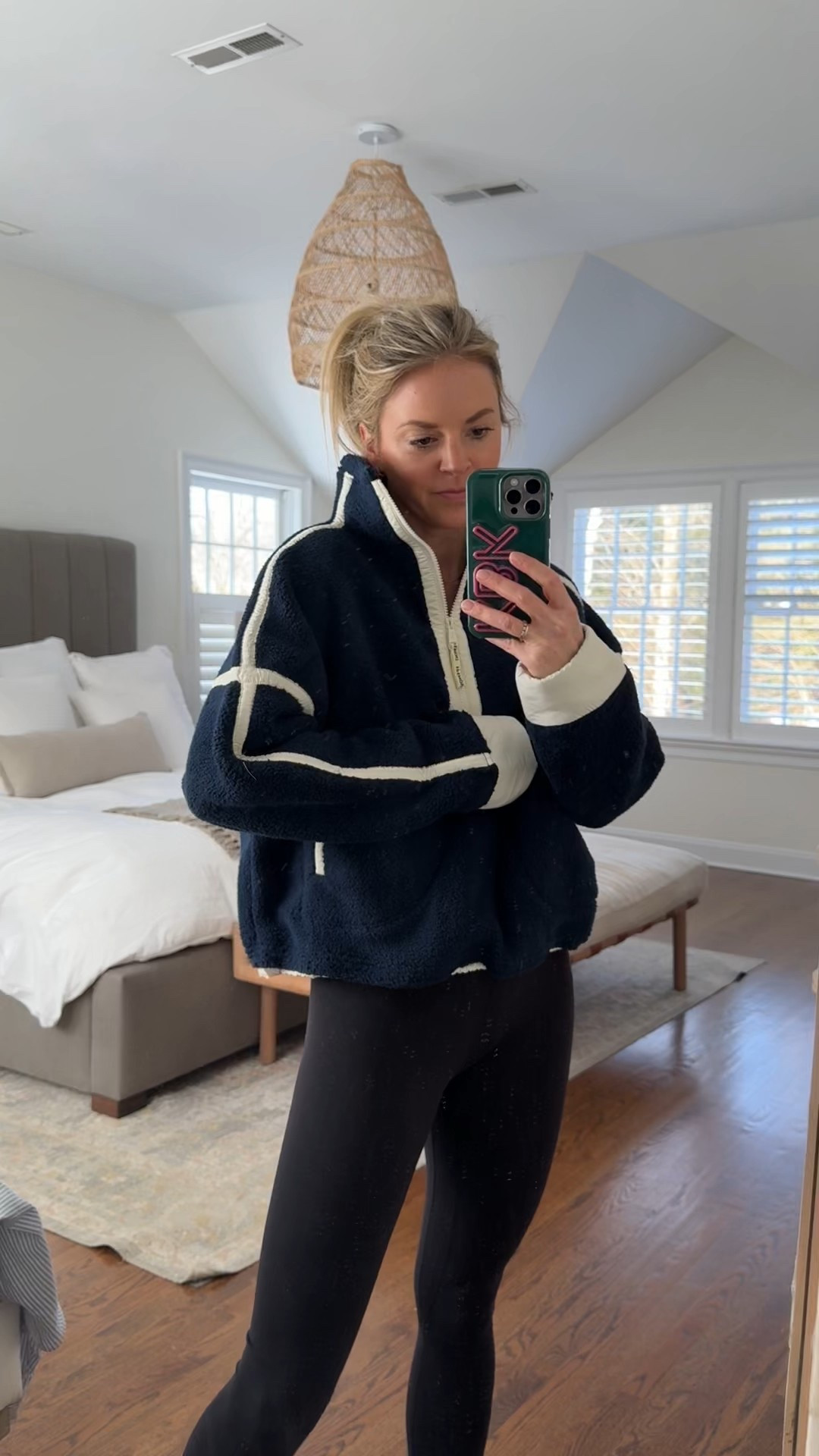 Cozy fleece pullover comes in several colors. I’m wearing a small 