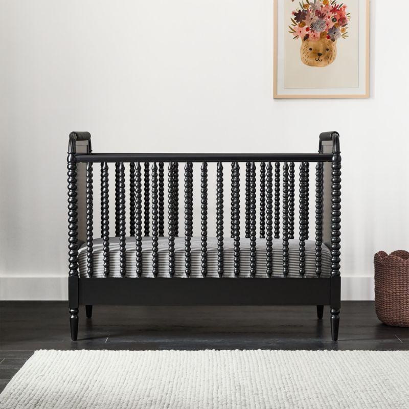Jenny Lind Heirloom Black Wood Convertible Crib | Crate & Barrel