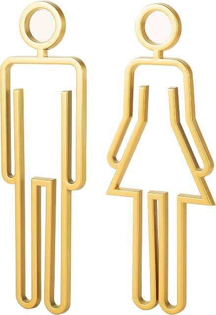 Acrylic Adhesive Backed Men's and Women's Bathroom Sign, Bathroom Door Signs, Restroom Signs for Business,Bathroom Signage (Black) | Amazon (US)