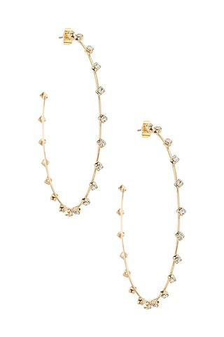 Ettika Rhinestone Hoop Earrings in Gold from Revolve.com | Revolve Clothing (Global)