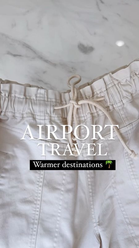 Airport travel outfit idea for a warmer destination 
Everything runs tts. Wearing a size small 


#LTKtravel #LTKover40 #LTKshoecrush