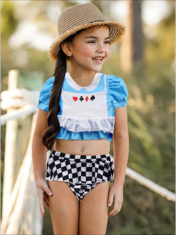 Enchanted Alice Two Piece Swimsuit | Mia Belle Girls