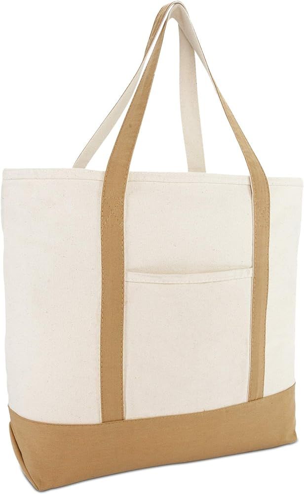 22" Heavy Duty Cotton Canvas Tote Bag (Zippered) | Amazon (US)