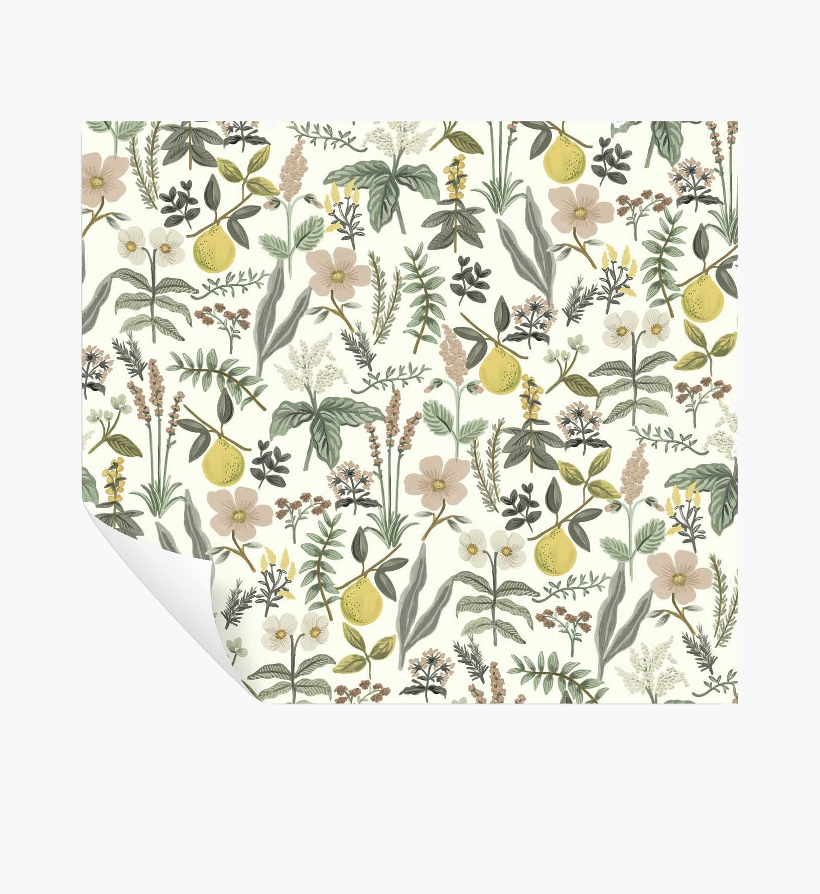 Herb Garden Peel & Stick Wallpaper - Navy | Rifle Paper Co.