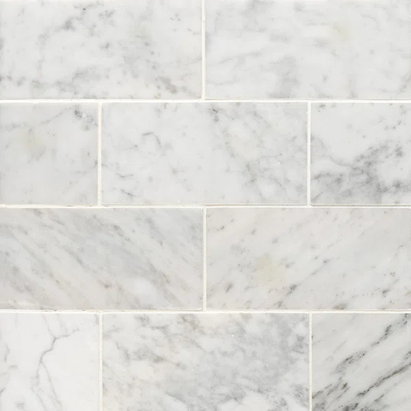 Carrara White 3" x 6" Honed Marble Subway Wall & Floor Tile | Wayfair North America